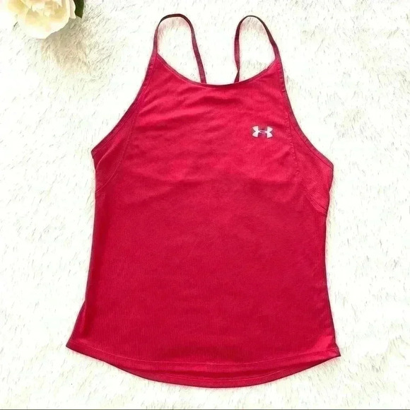 UnderArmour Fushia Lightweight Running Racerback Athletic Tank Top Size S - Picture 1 of 9